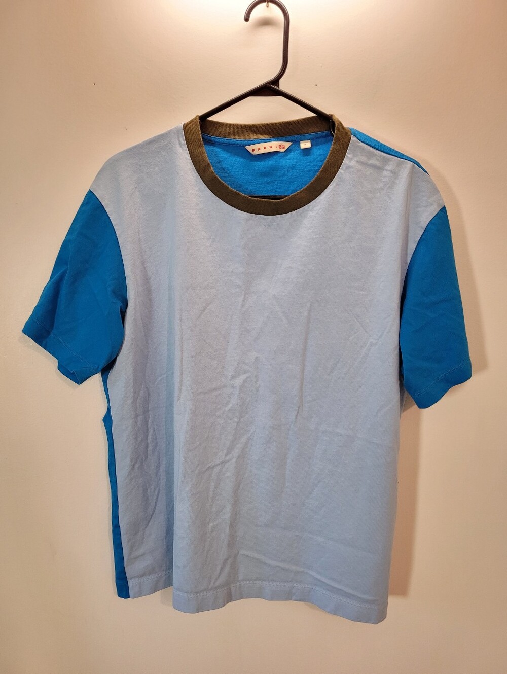 Marni X Uniqlo Colorblock Light & Royal Blue Crewneck Tshirt - Size M